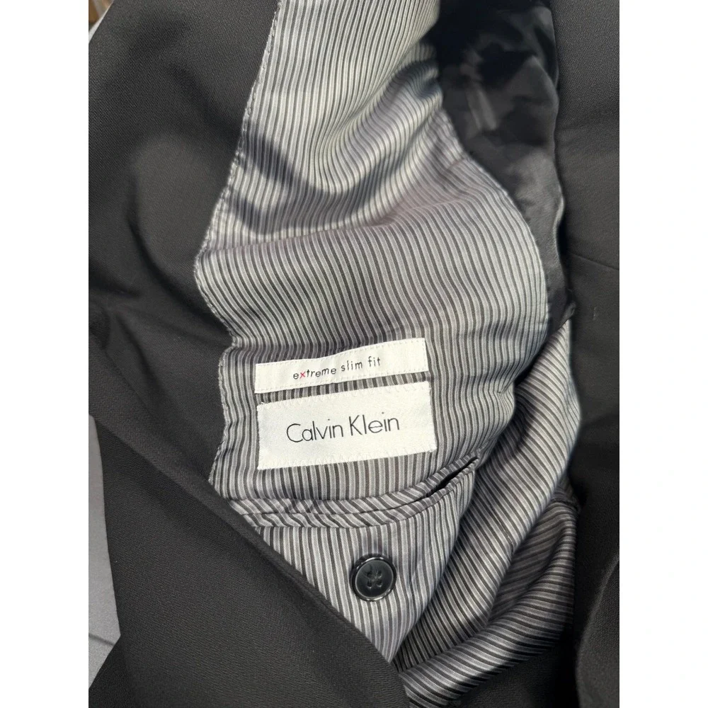 Calvin Klein Mens Extreme Slim Fit Blazer Black Suit‎ Jacket 2 Button 42R